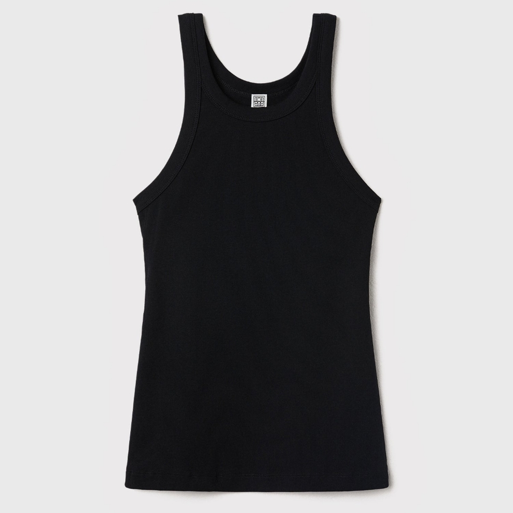 Toteme Black Ribbed Tank Top